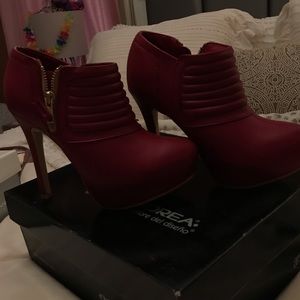 Red heeled booties from Andrea